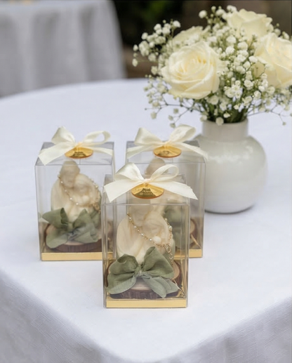 Baptism Candle (Boxed) - Holy Family 3D with Ribbon
