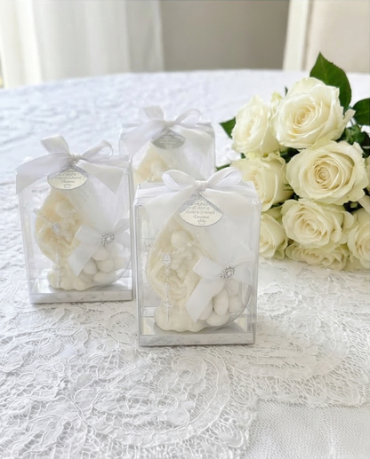 Baptism Candle - Holy Family 2D with Almond Candy Ring