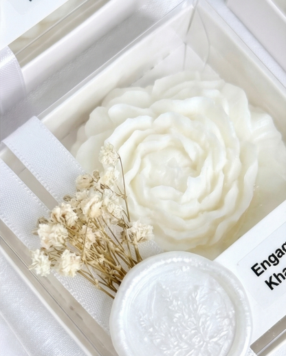 Floral Wedding Favour Box - 8x8x3cm Rose Keepsake Gift
