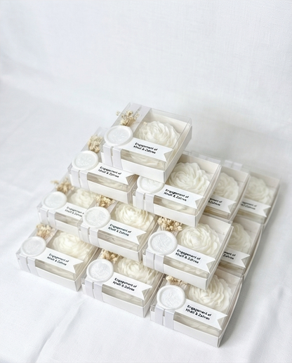 Floral Wedding Favour Box - 8x8x3cm Rose Keepsake Gift